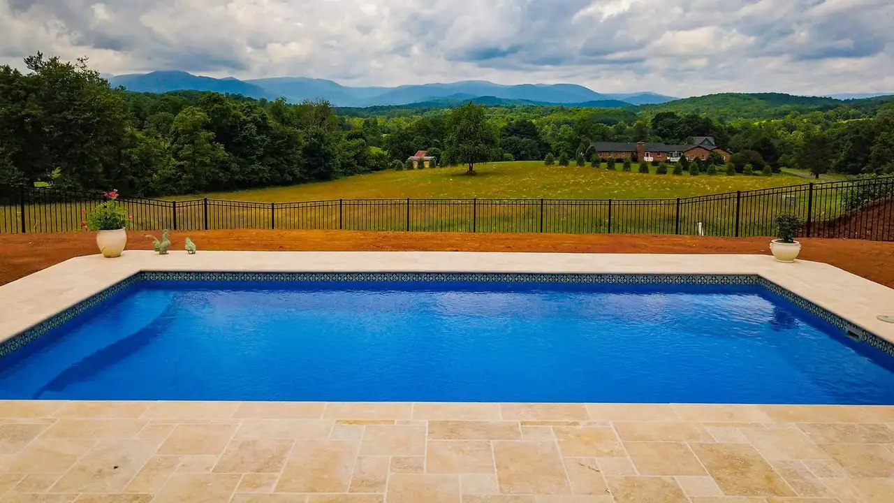 Rectangle Pool With Tanning Ledge