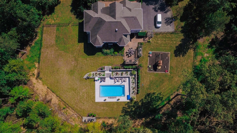 Aerial View Of Rectangular Pool